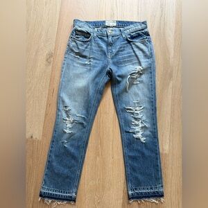 Current/Elliott Distressed Light Blue Jeans